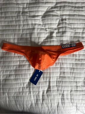 CODE 22 Men's Orange Mesh Bikini thong